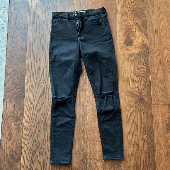 Topshop Jamie High Waist Ripped Skinny Jeans - Picture 4 of 7